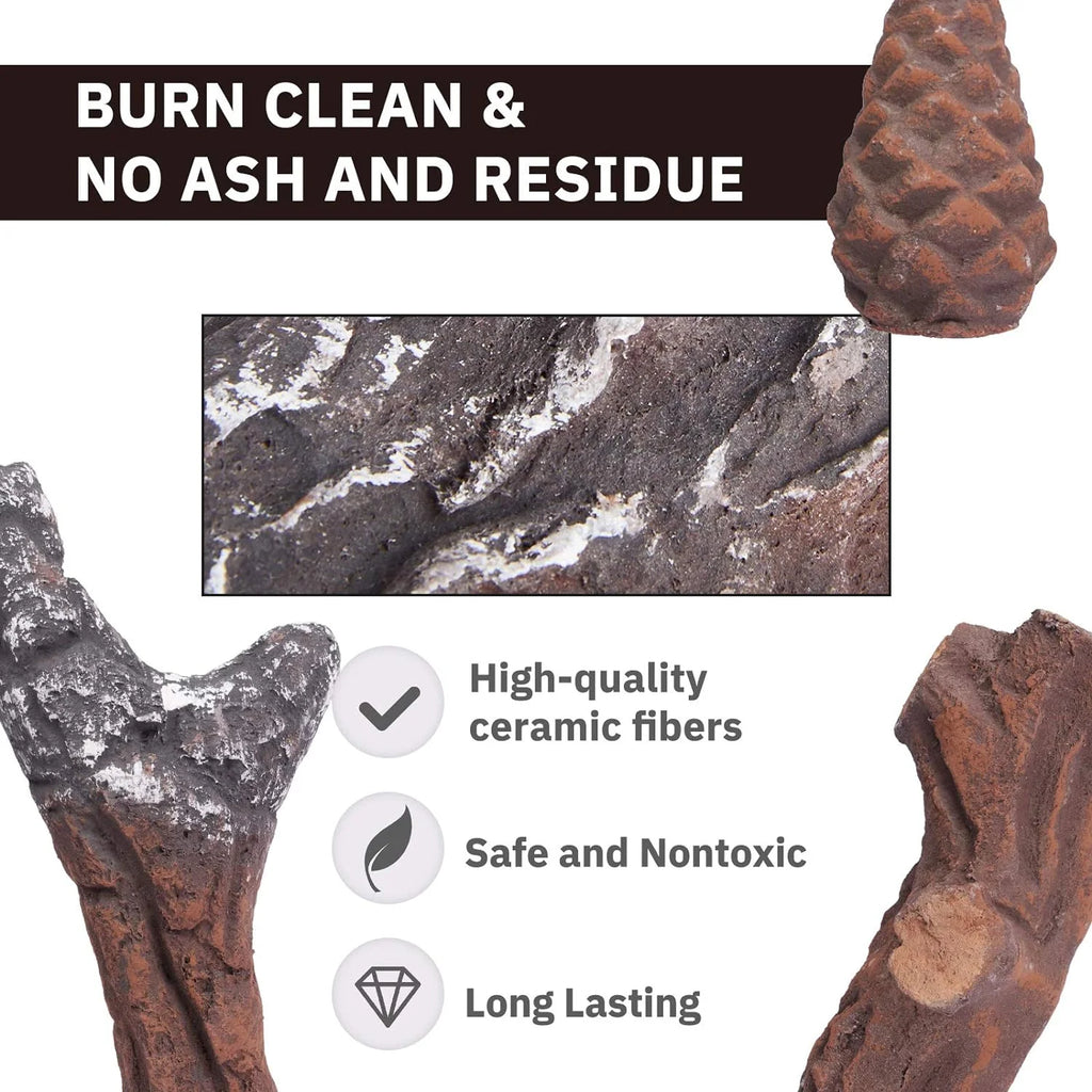 10-Piece Ceramic Fireplace Logs I997