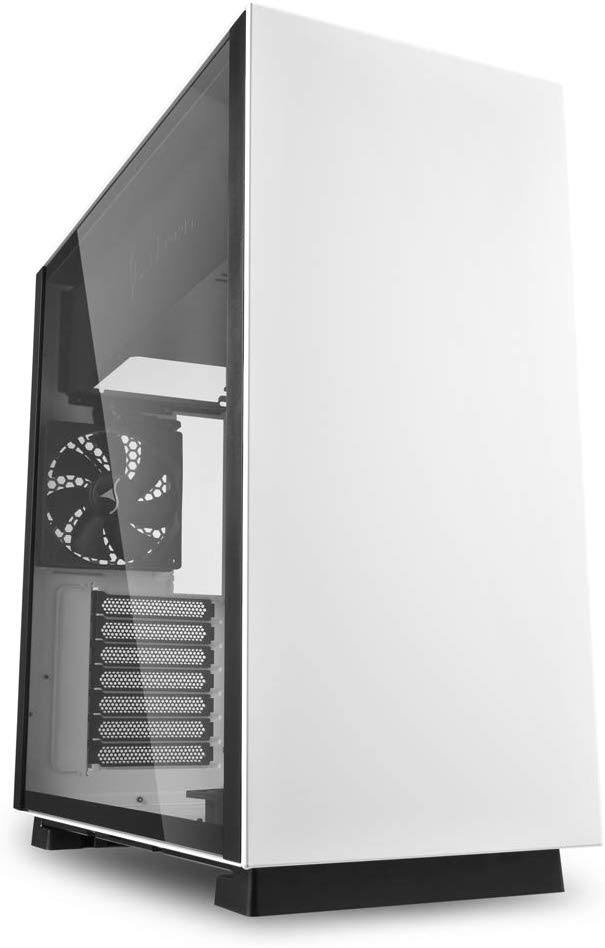 Black White Computer Case Midi ATX Tower Q401