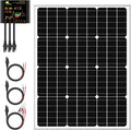 50W Mono Crystalline 12V Solar Panel Kit with 10A Charge Controller and SAE Cable Adapters U86282