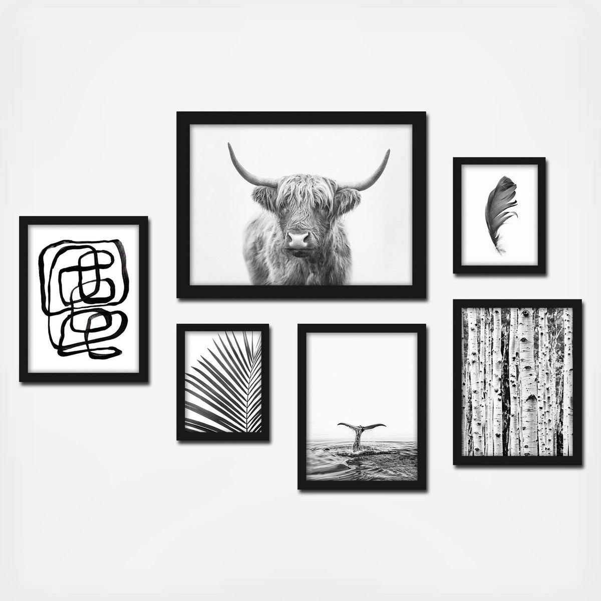 6-Piece Black & White Gallery Wall Set Z974396