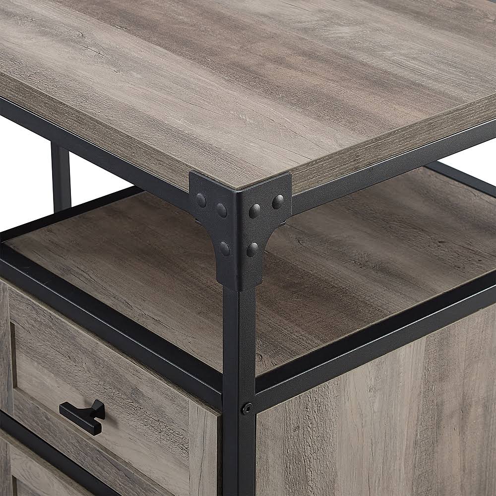 59" Urban Industrial 2 Drawer L Shaped Desk S1351