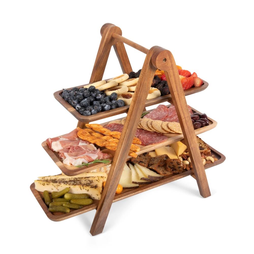 3 Tiered Acacia Wood Serving Station O323833