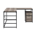 59" Urban Industrial 2 Drawer L Shaped Desk S1351