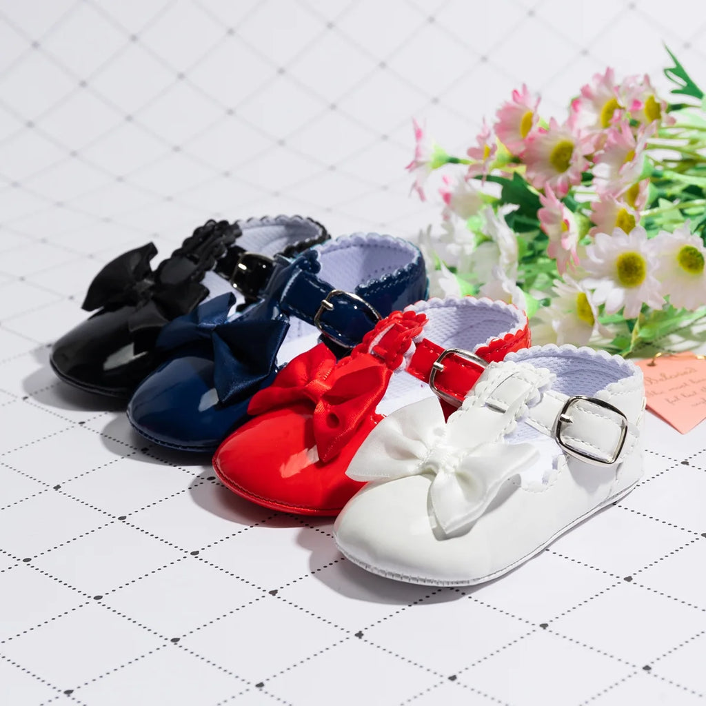 Baby Girls Mary Jane Bowknot Soft Sole PU Leather Princess Flats V6978
