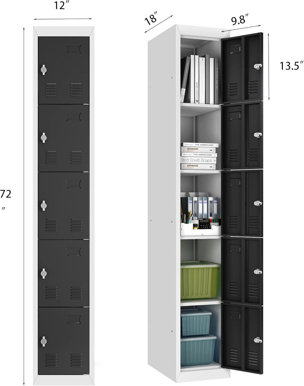 5 Door Steel Locker Storage Cabinet J148894