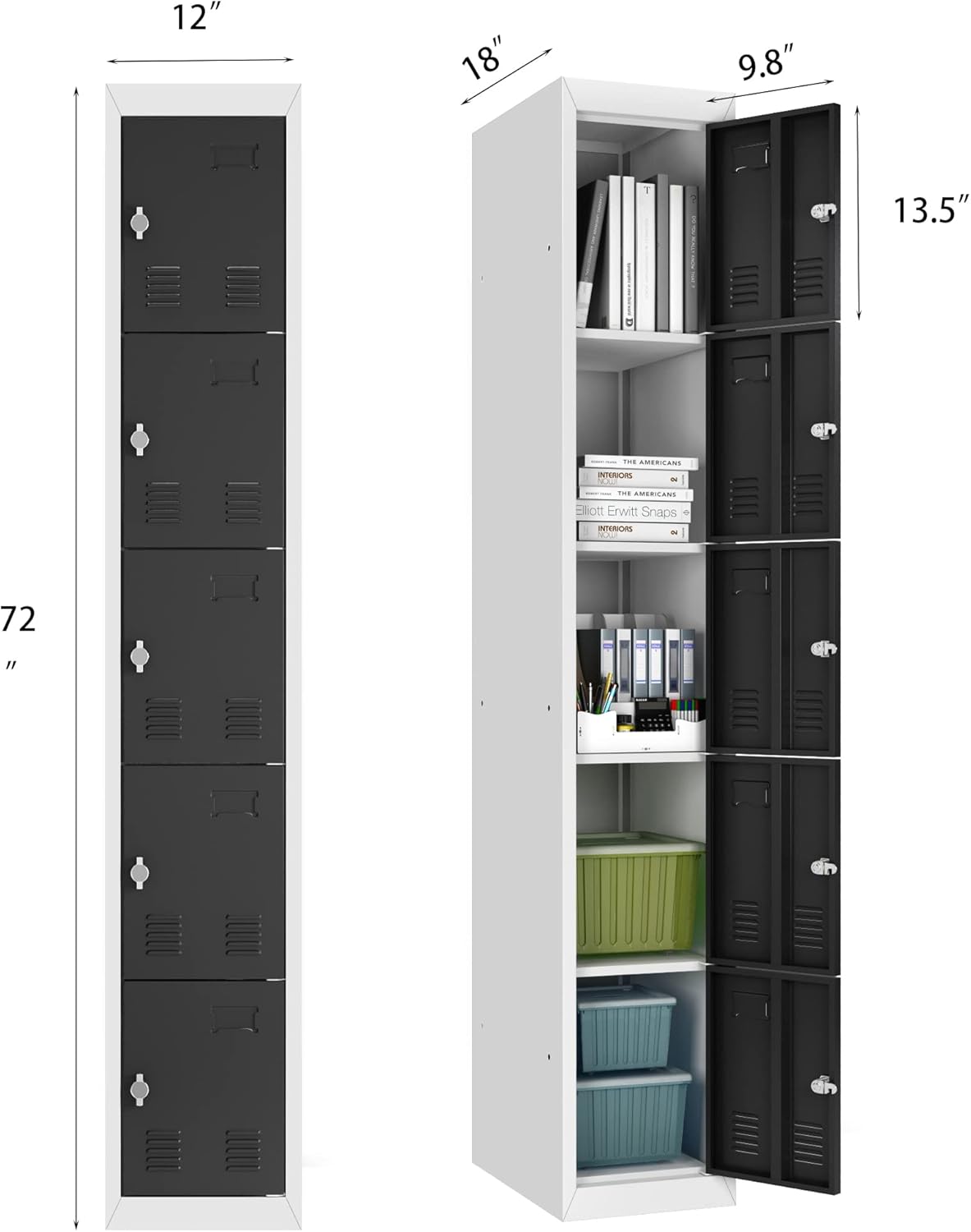 5 Door Steel Locker Storage Cabinet J148894