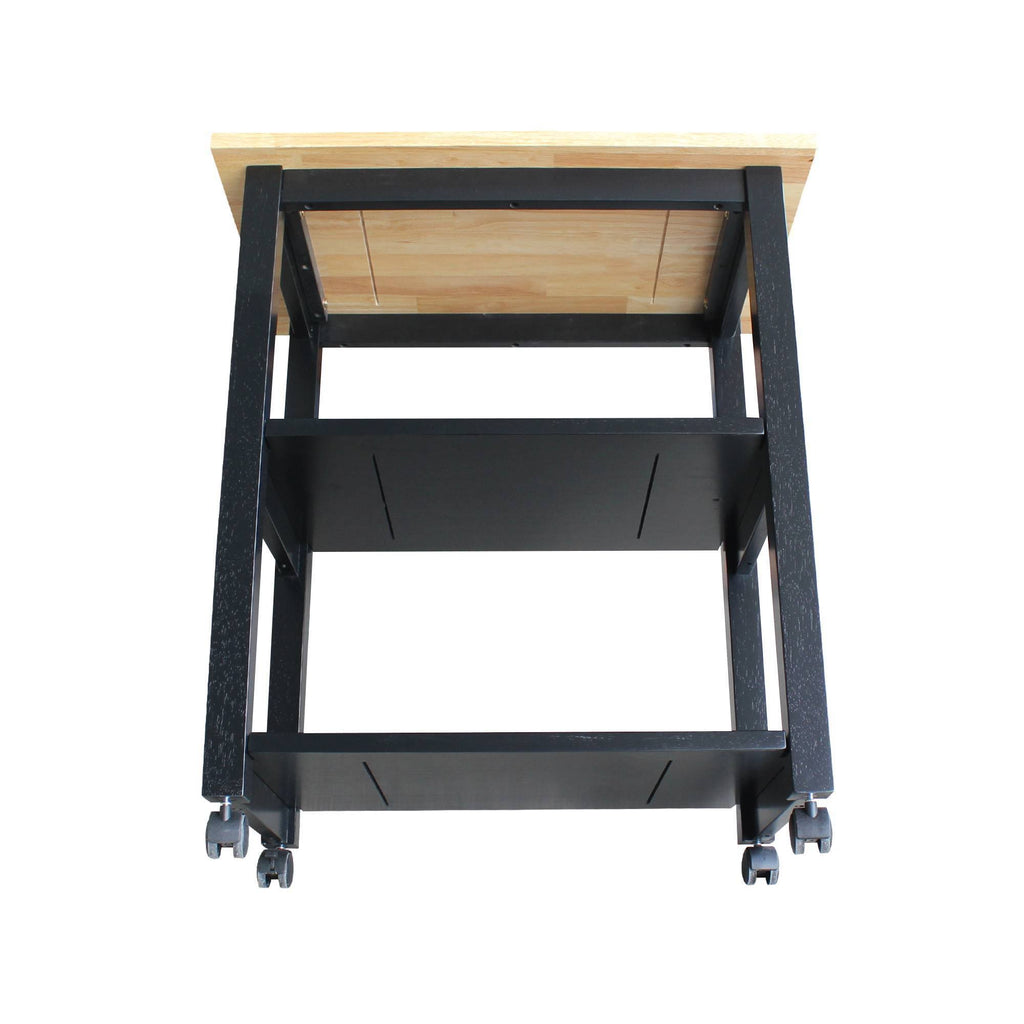 Black & Natural Microwave Cart V630207