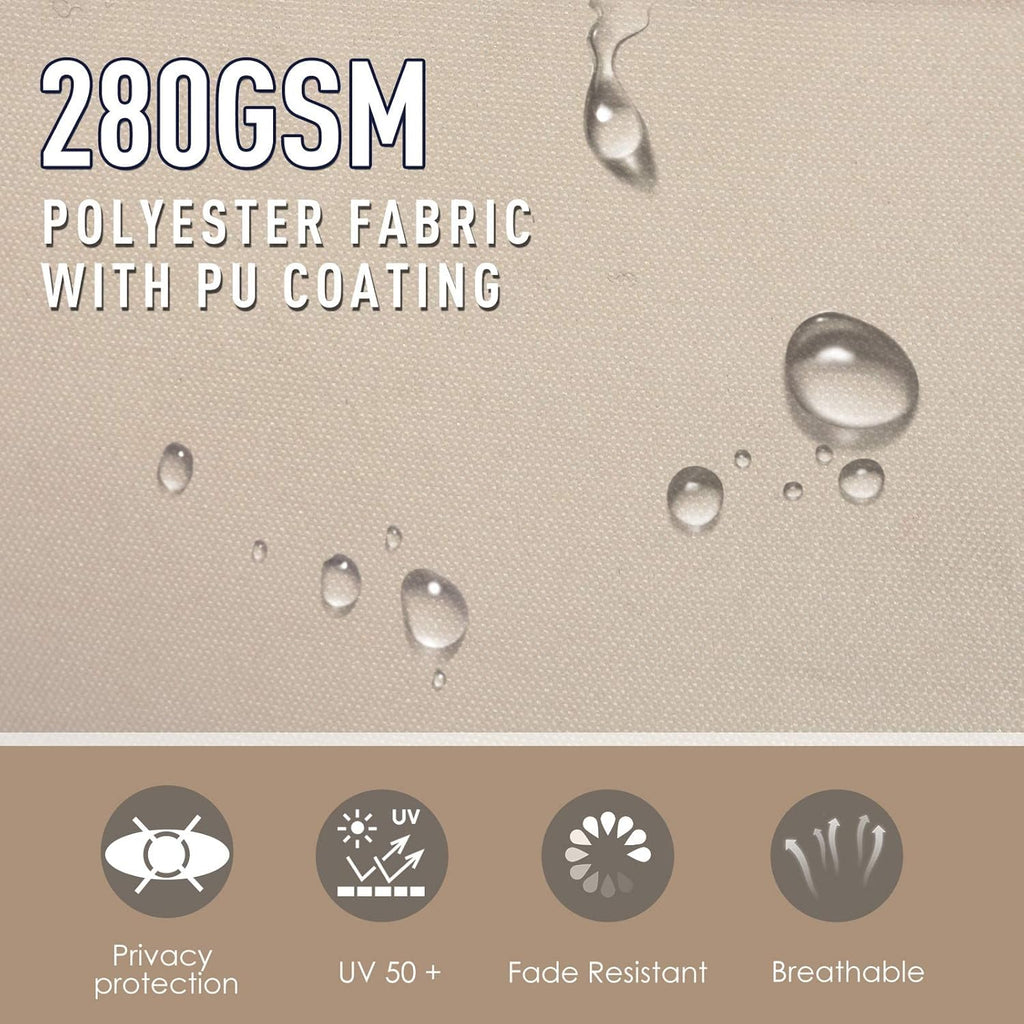 Beige Retractable Privacy Screen 71'' H x 118'' L Waterproof Y83845