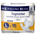 White Large Tab-Style Briefs Pack/15 N94463