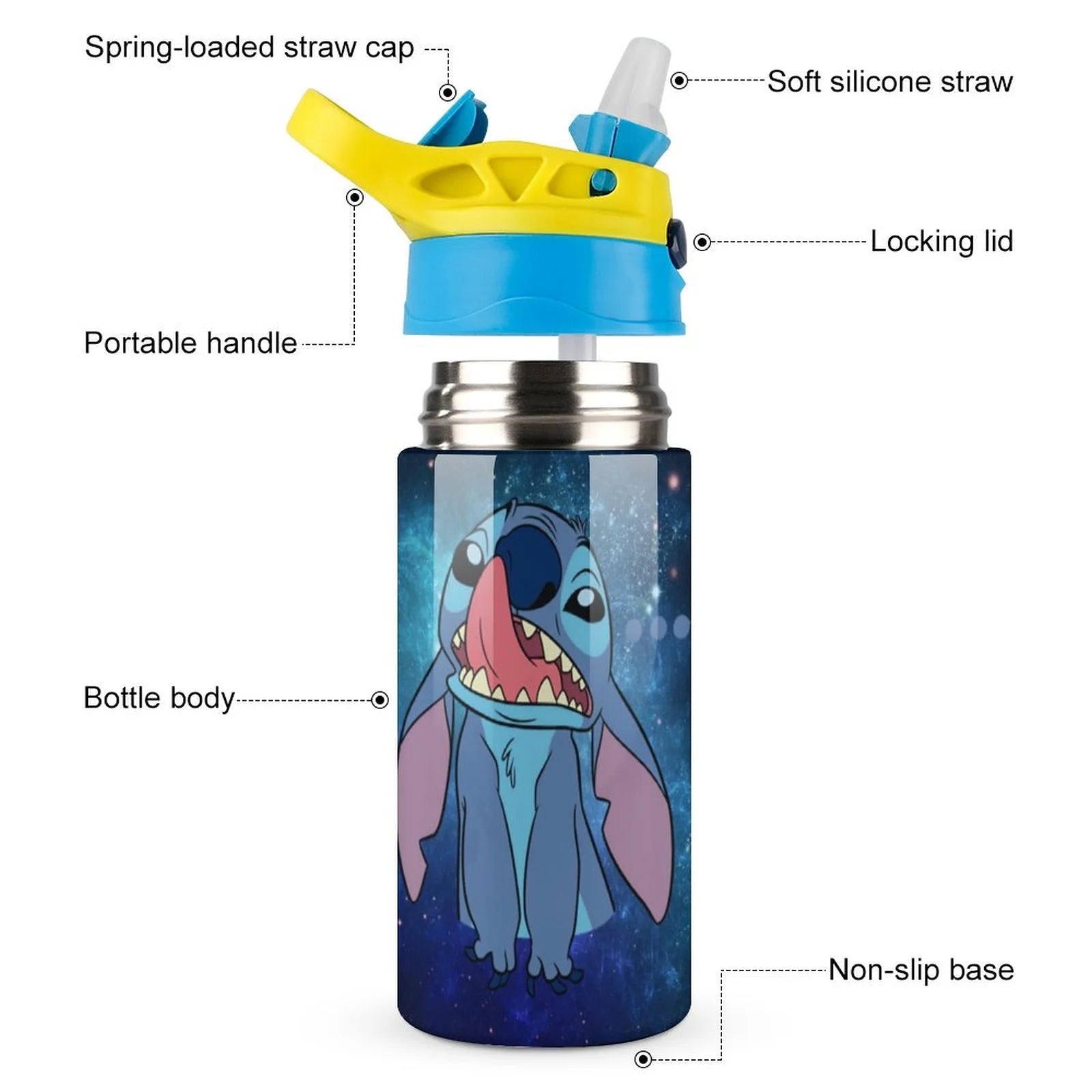 Stainless Steel Vacuum Insulated Water Bottle with Straw W685709