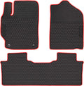 Black Red Rubber Car Floor Liners Set C445