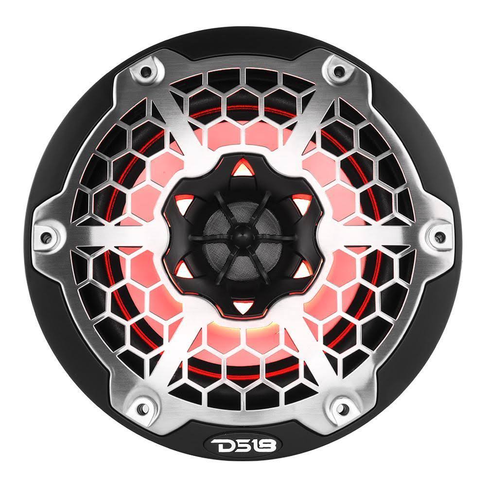 Black 2-Way Marine Speakers with RGB LED Lighting L5161