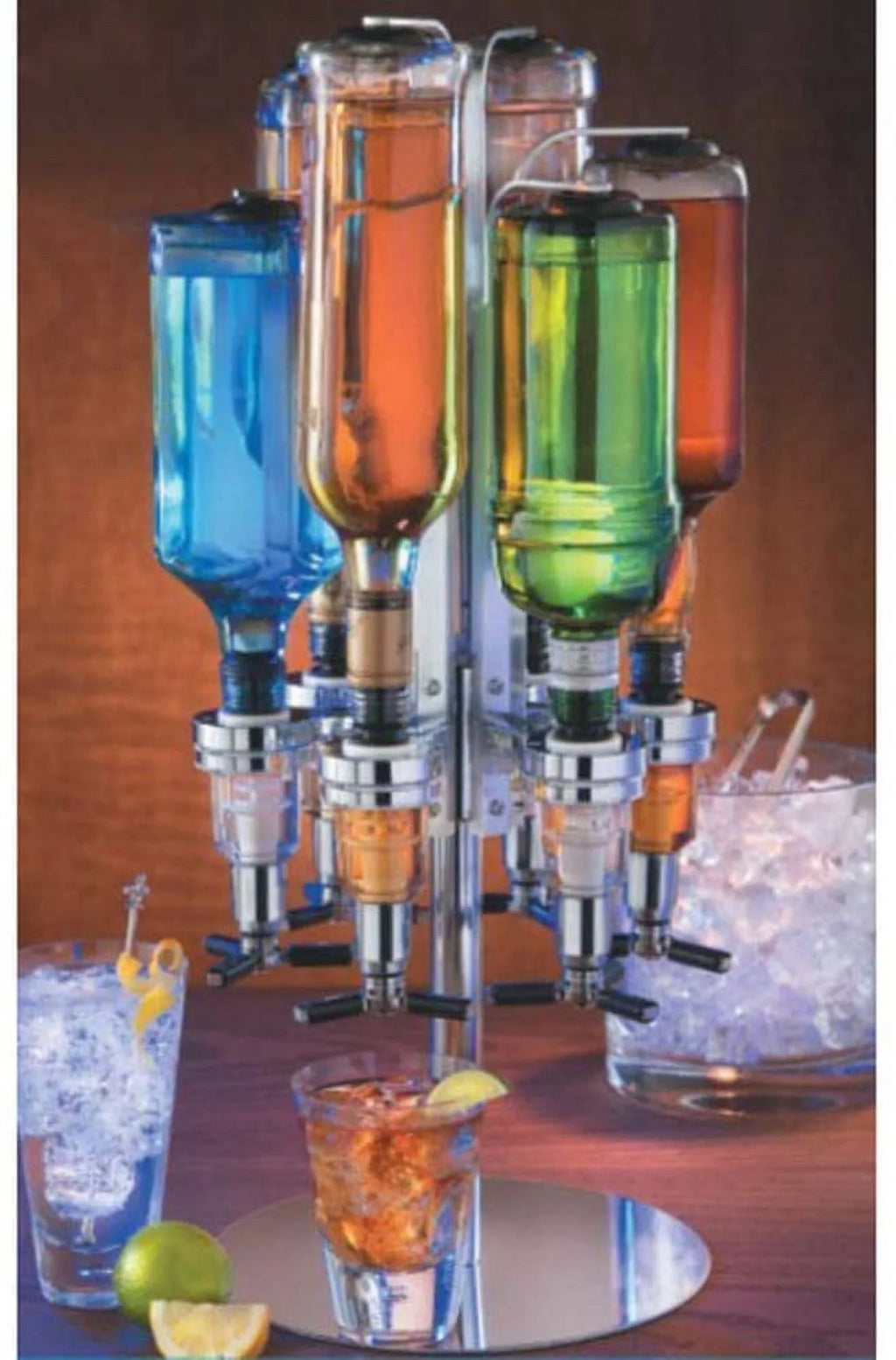 6 Head 25ml Wine Liquor Cocktail Beer Dispenser Bottle with Wall Bracket P98154