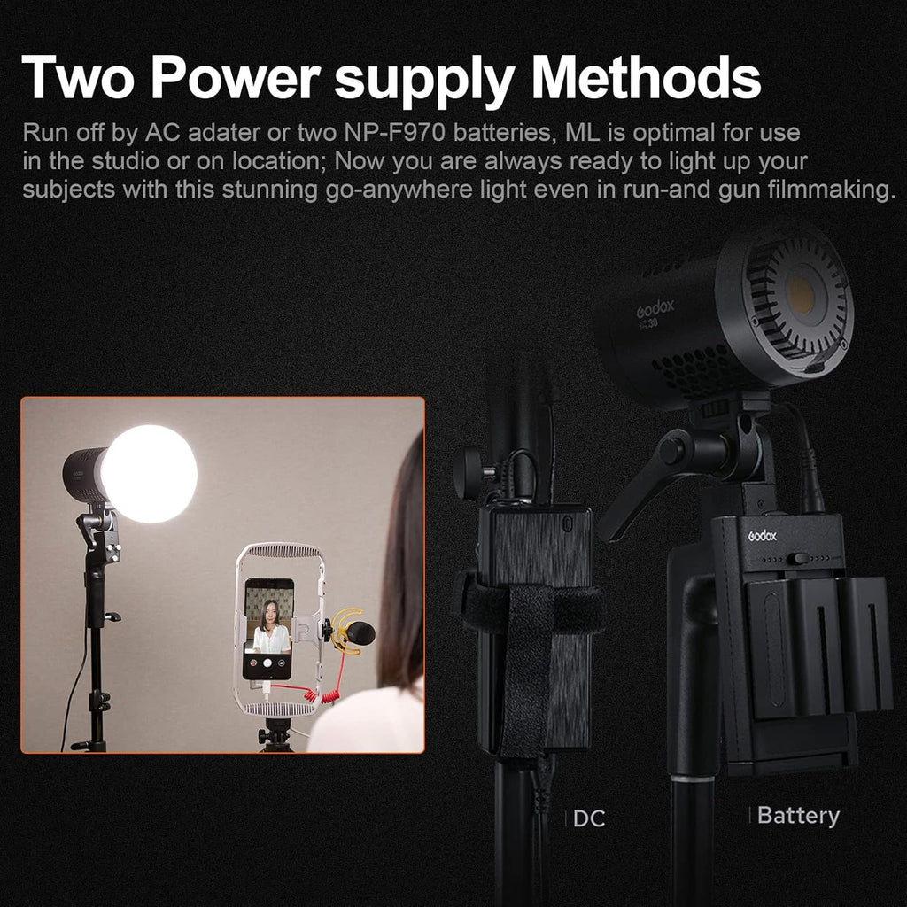 ML30 LED Video Light 5600K CRI96+ TLCI 97+ Q424048
