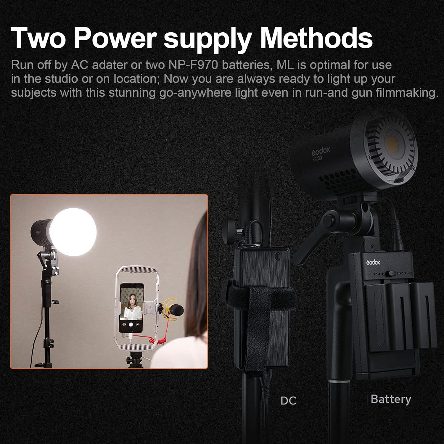 ML30 LED Video Light 5600K CRI96+ TLCI 97+ Q424048