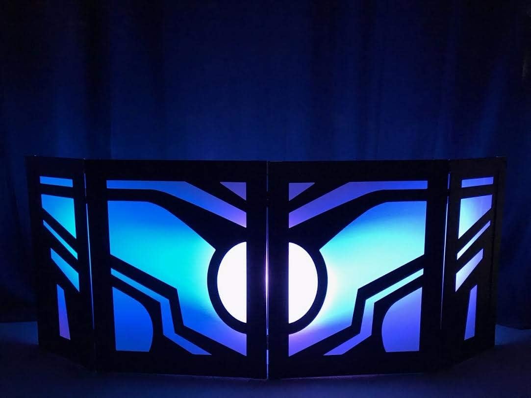 DJ Facade 4 Panels Black Frame with Fabric W914