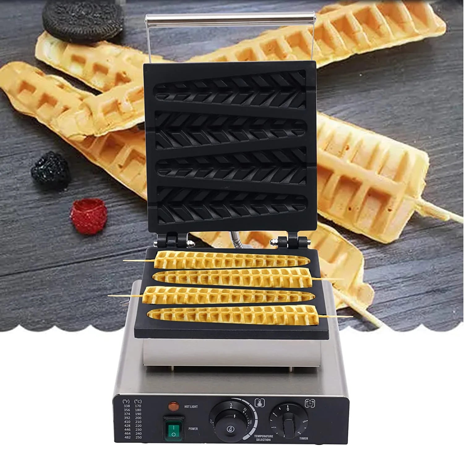 4PCS Commercial Nonstick Stainless Steel Waffle Maker O99358