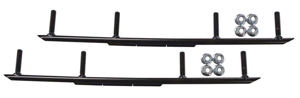 Yellow XT Snowmobile Skis with 8" Round Bars Complete Kit N8043