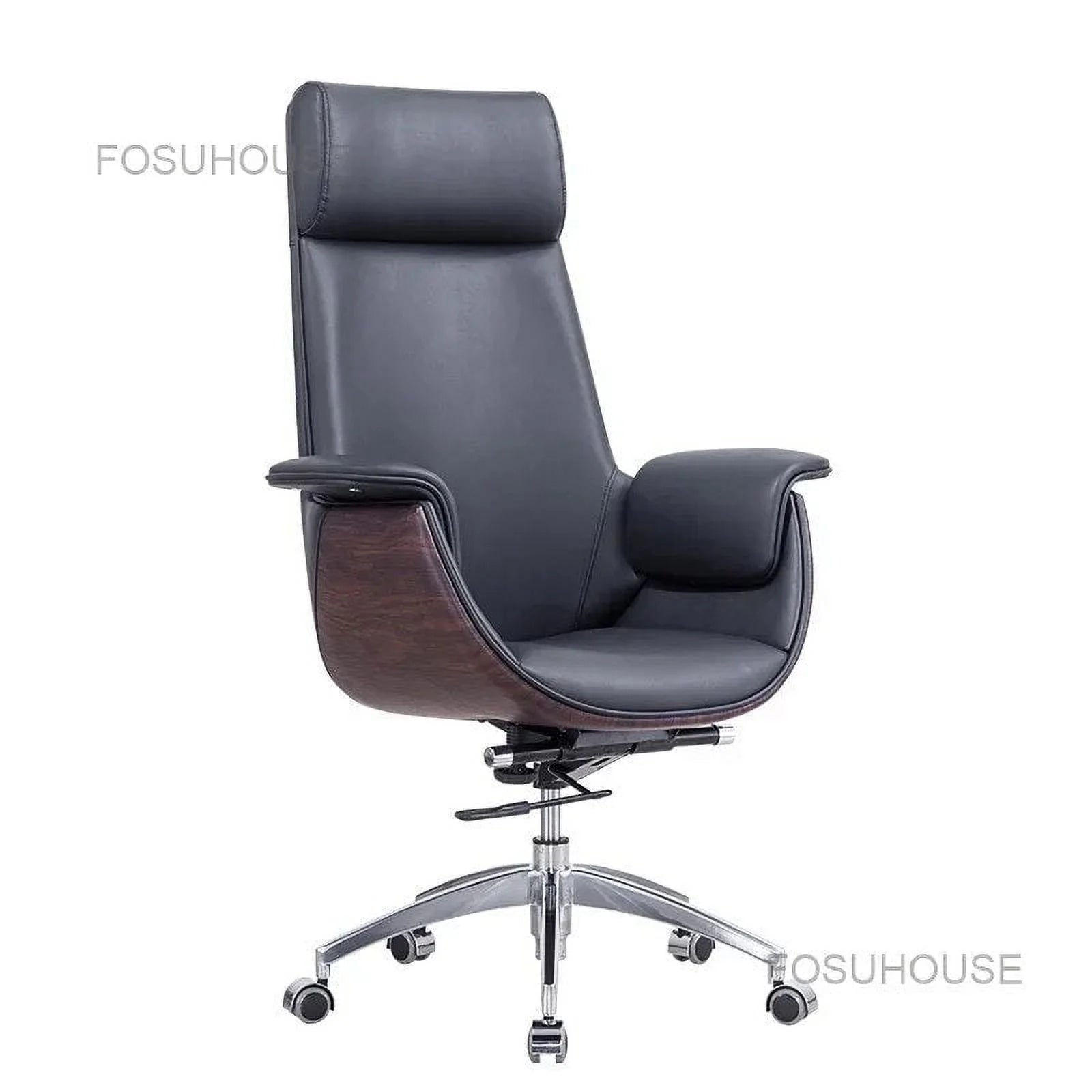 Leather Office Chair Swivel Lifting N319388