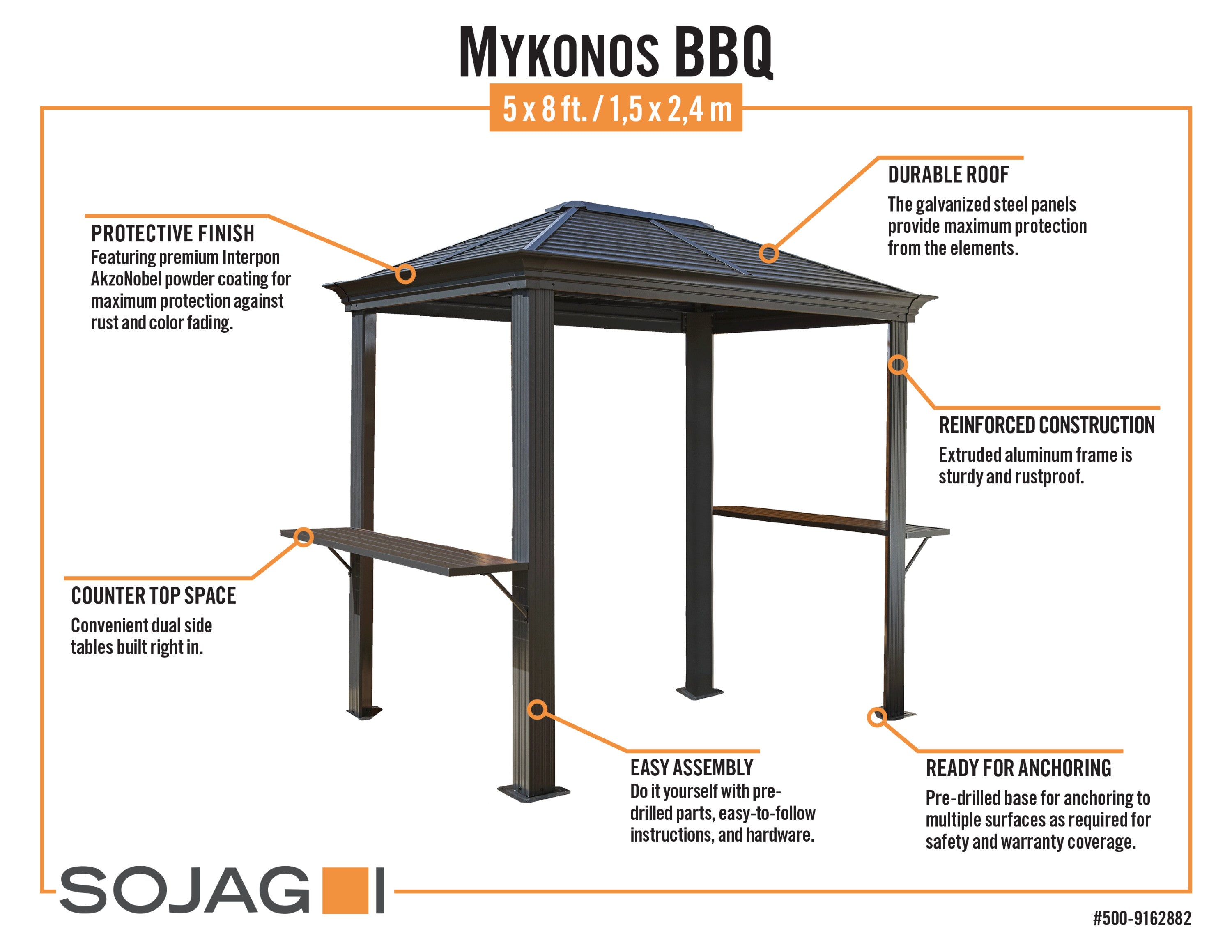 Grill Gazebo 5 x 8 ft T588