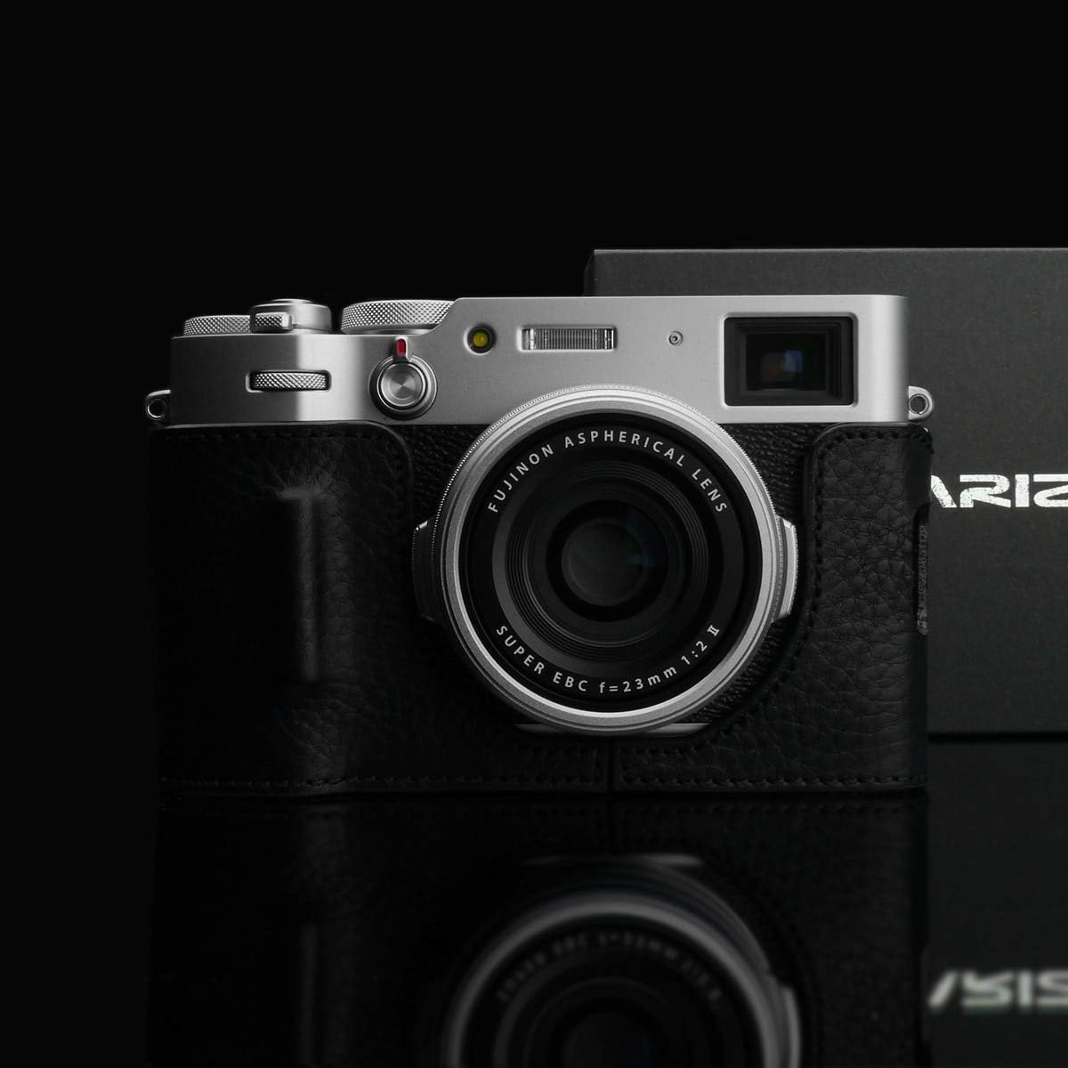 Black Genuine Leather Half Case U98161