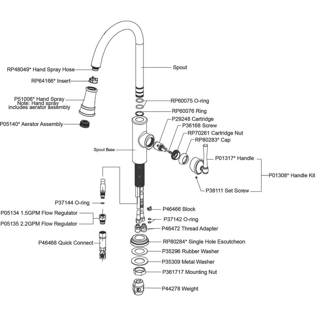 Chrome Pull-Down Kitchen Faucet A9830
