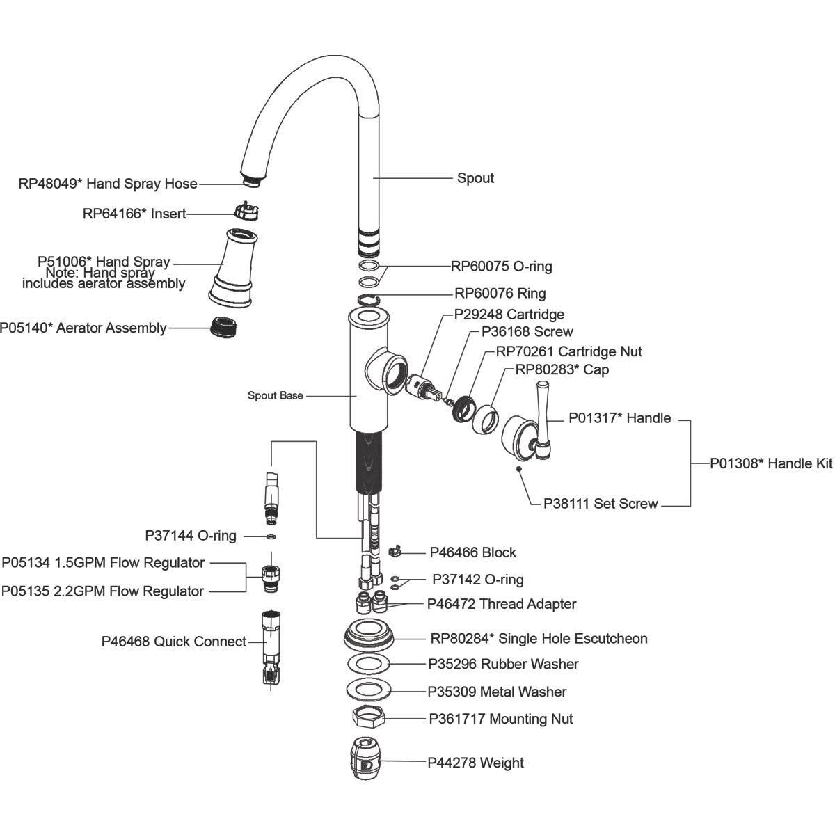 Chrome Pull-Down Kitchen Faucet A9830