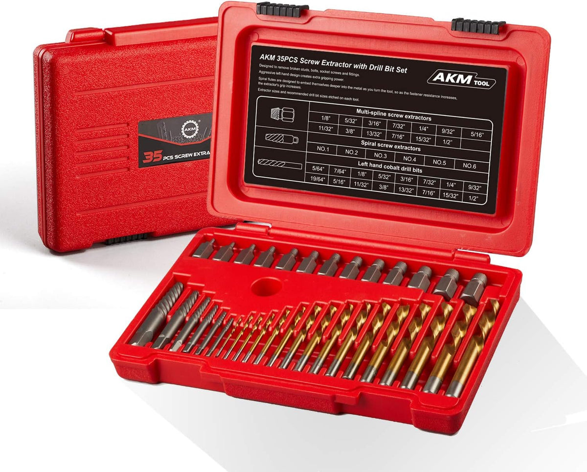 49-Piece Bolt Extractor Screw Extractor Set with Drill Bit Set and Carrying Case E72455