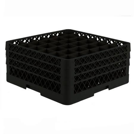 Black 36 Compartment Rack with 2 Extenders and Open Extender J414