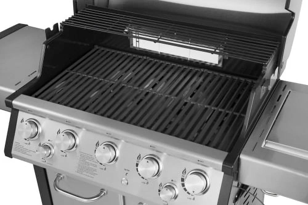 5-Burner Gas Grill with Infrared Rear Burner, Side Burner, Stainless Steel Q668