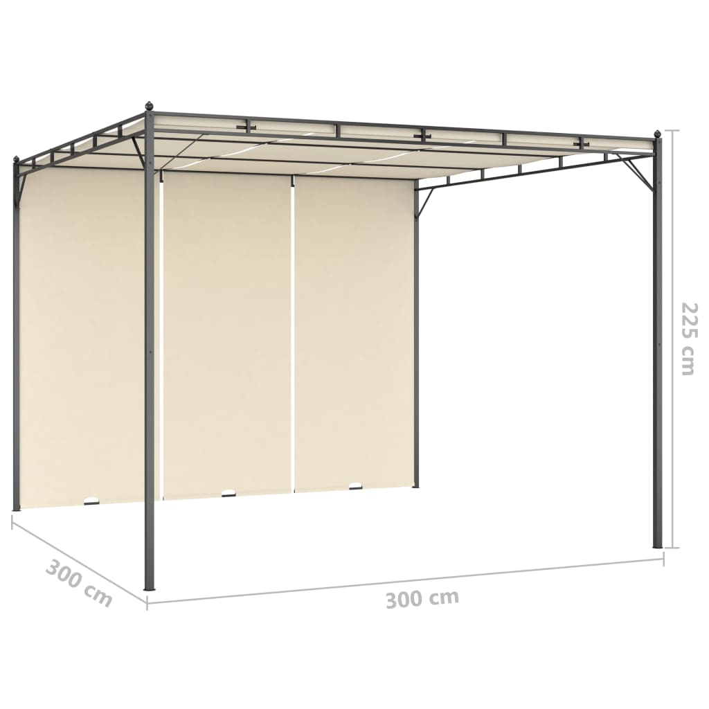 Cream Garden Gazebo with Side Curtain T2100