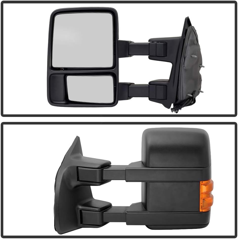 Telescoping Manual Non Heat LED Signal Towing Mirror Driver Side For 2008-2016 Ford F250 / F350 Super Duty Left N91531