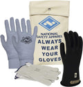 Class 00 Black Rubber Voltage Insulating Glove Kit with FR Knit Glove and Leather Protectors Z812429