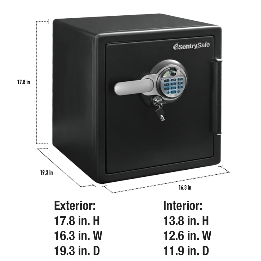 Fire-Resistant and Water-Resistant Safe with Fingerprint Biometric Lock, 1.23 Cu. ft. R861782