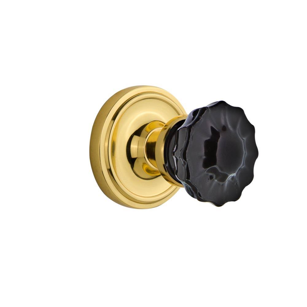 Double Dummy Crystal Black Glass Door Knob W26656
