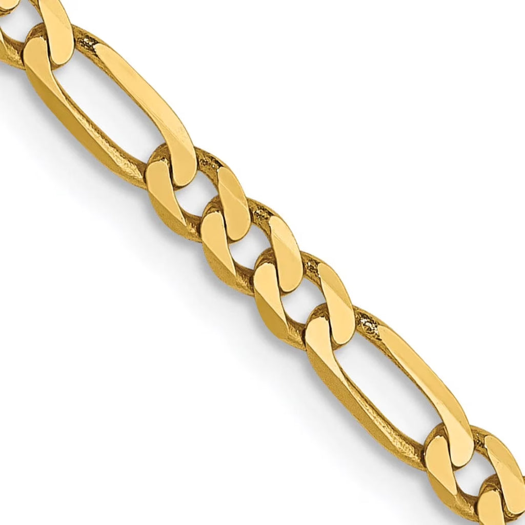 14k Yellow Gold 2.75mm Figaro Chain U685