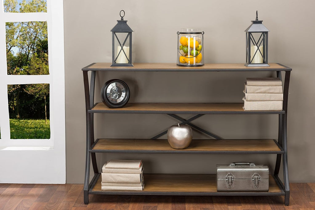 Brown Wood and Metal Console Table K780008