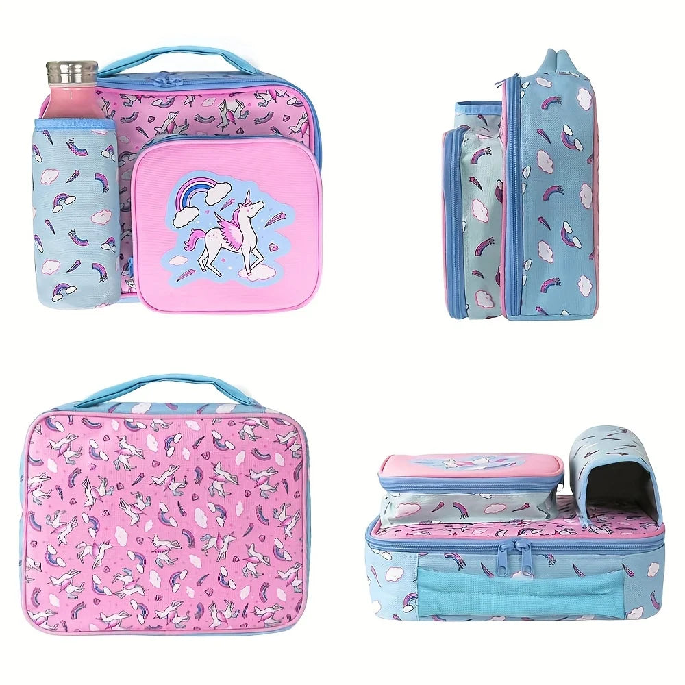 Insulated Lunch Bag with Bottle Holder, 3 Compartments O276