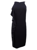 Black Ruffled Halter Dress C1773