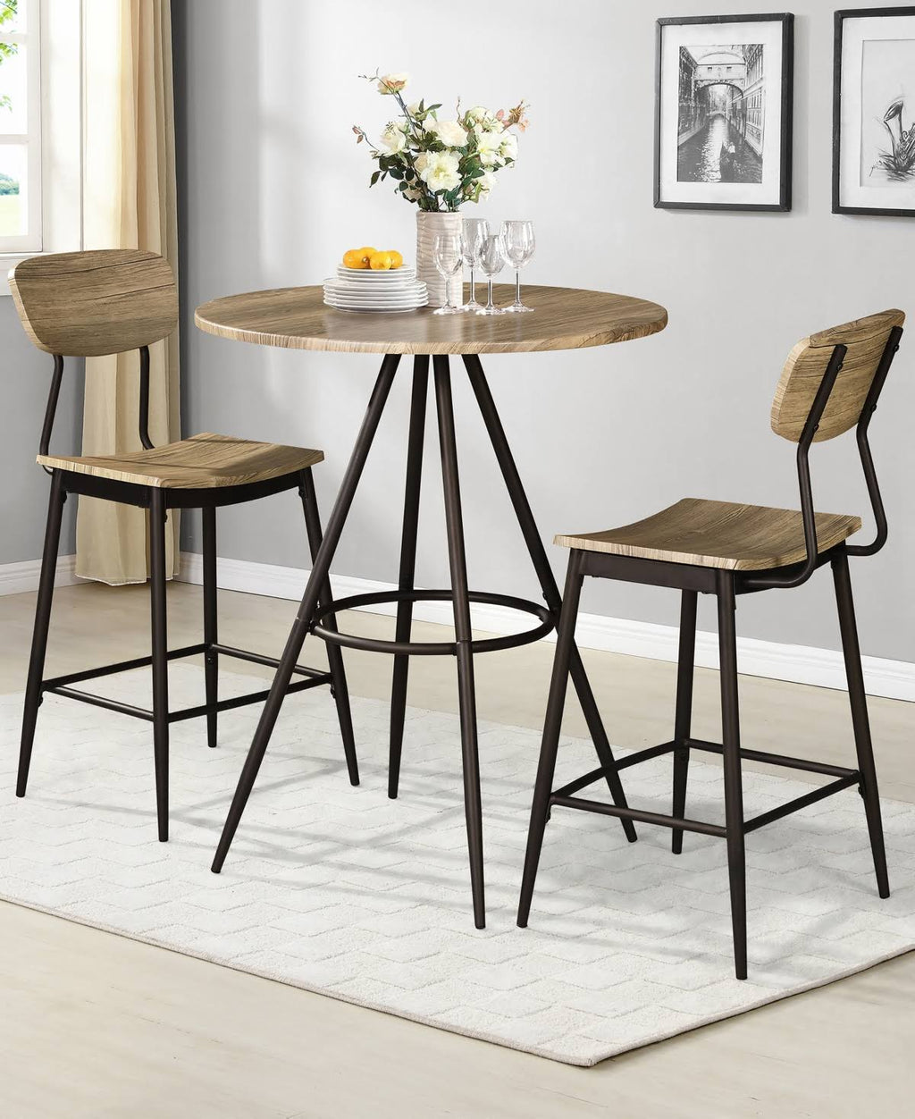 3-Piece Counter Dining Set Gray H50576