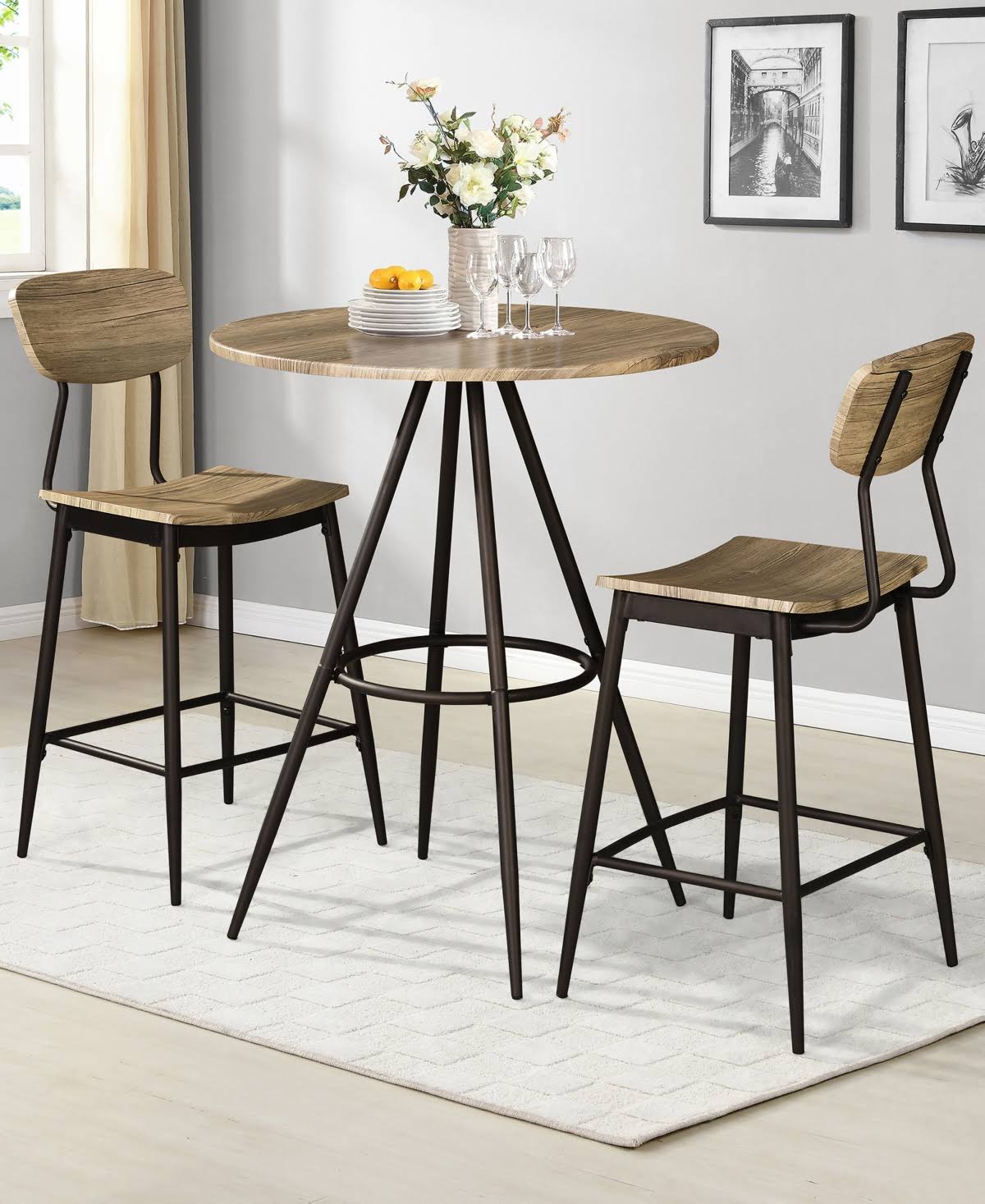 3-Piece Counter Dining Set Gray H50576