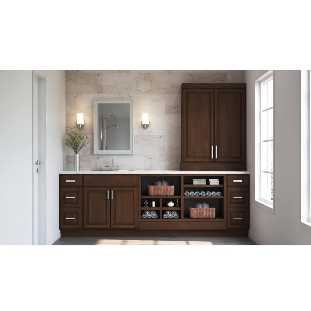 Cognac Red Above Refrigerator Deep Wall Bridge Kitchen Cabinet S11597