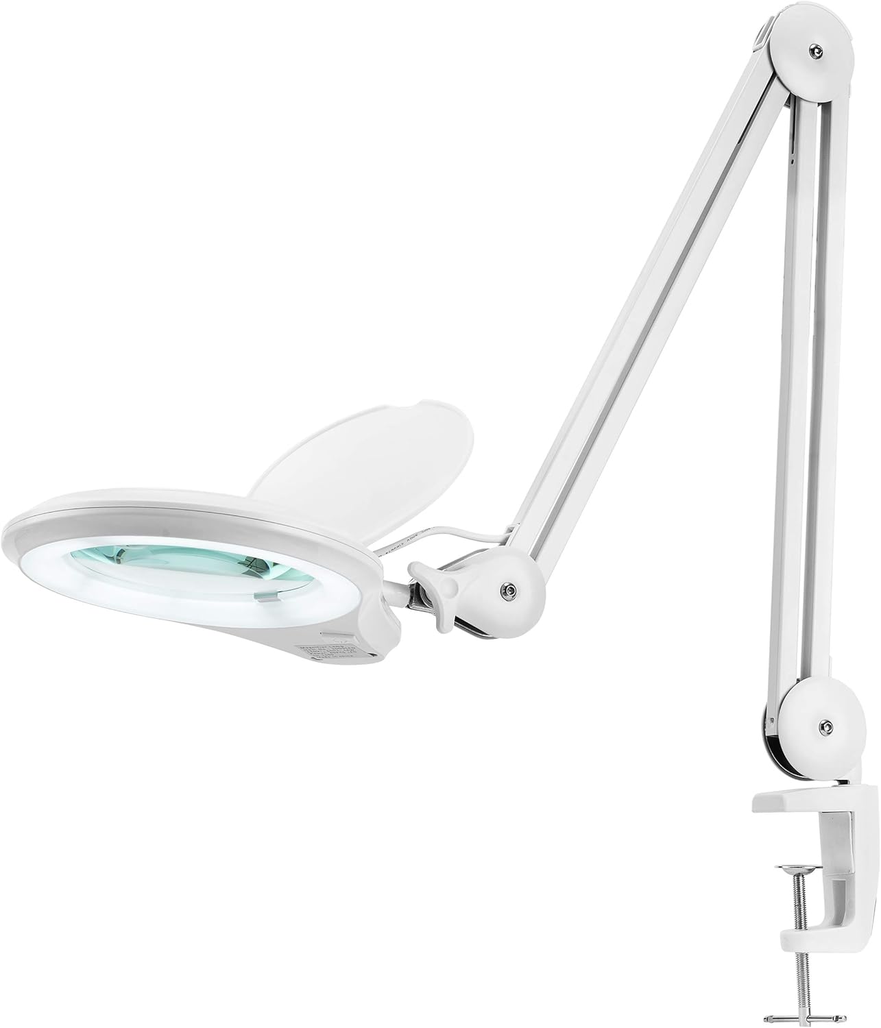 White 5 Inches Diameter Lens LED Magnifying Lamp with Clamp H8775