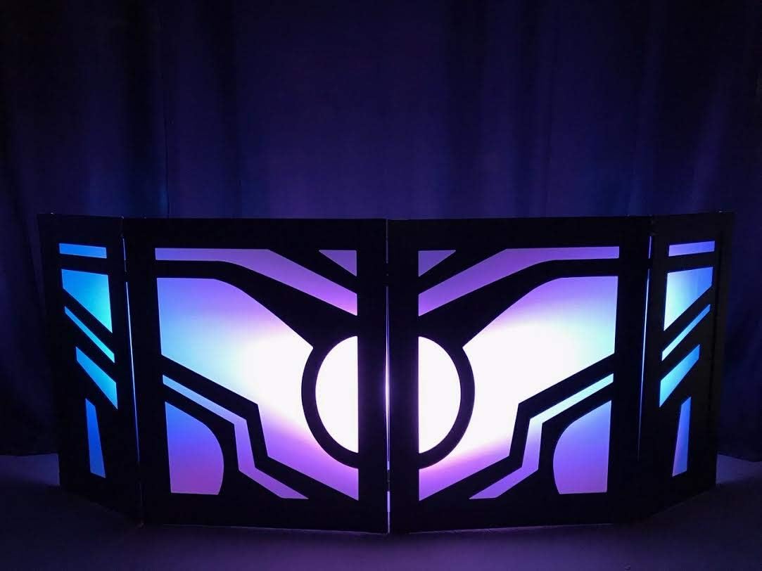 DJ Facade 4 Panels Black Frame with Fabric W914