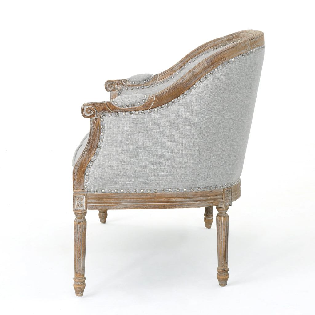 Light Gray Fabric Loveseat B167198