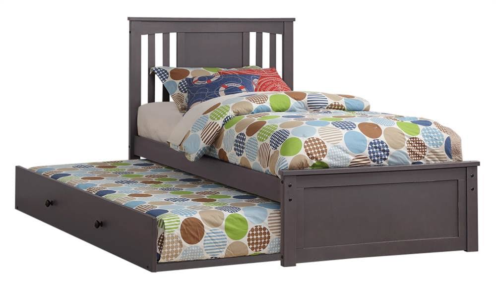 Twin Princeton Bed with Trundle Slate Grey Finish Q494478