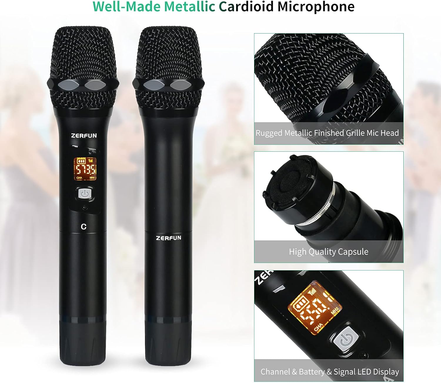 4-Channel UHF Wireless Microphone System with XLR Output H384