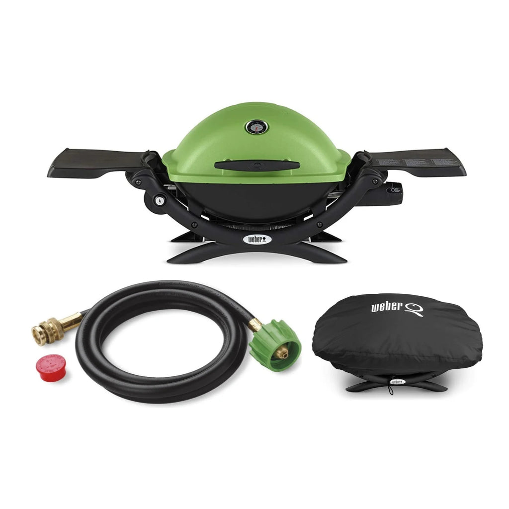 Green Liquid Propane Grill with Adapter Hose and Grill Cover C836944