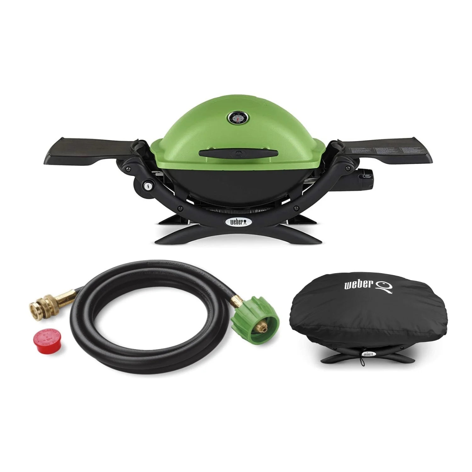 Green Liquid Propane Grill with Adapter Hose and Grill Cover C836944