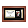 Walnut 2 Single Diploma Frame with 5x7 Photo and Double Matting I179942